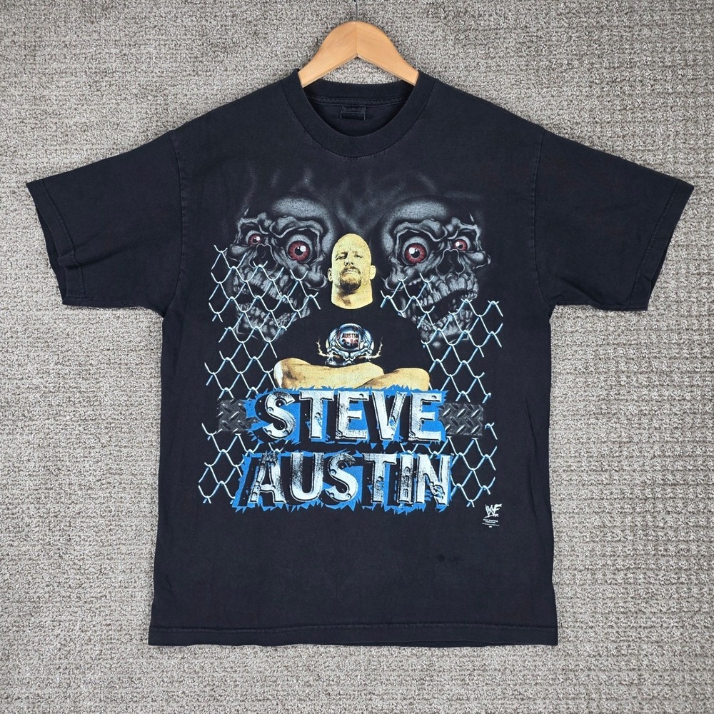 Vintage WWF Stone Cold Steve Austin Professional Hardcore Wrestler T-Shirt Large